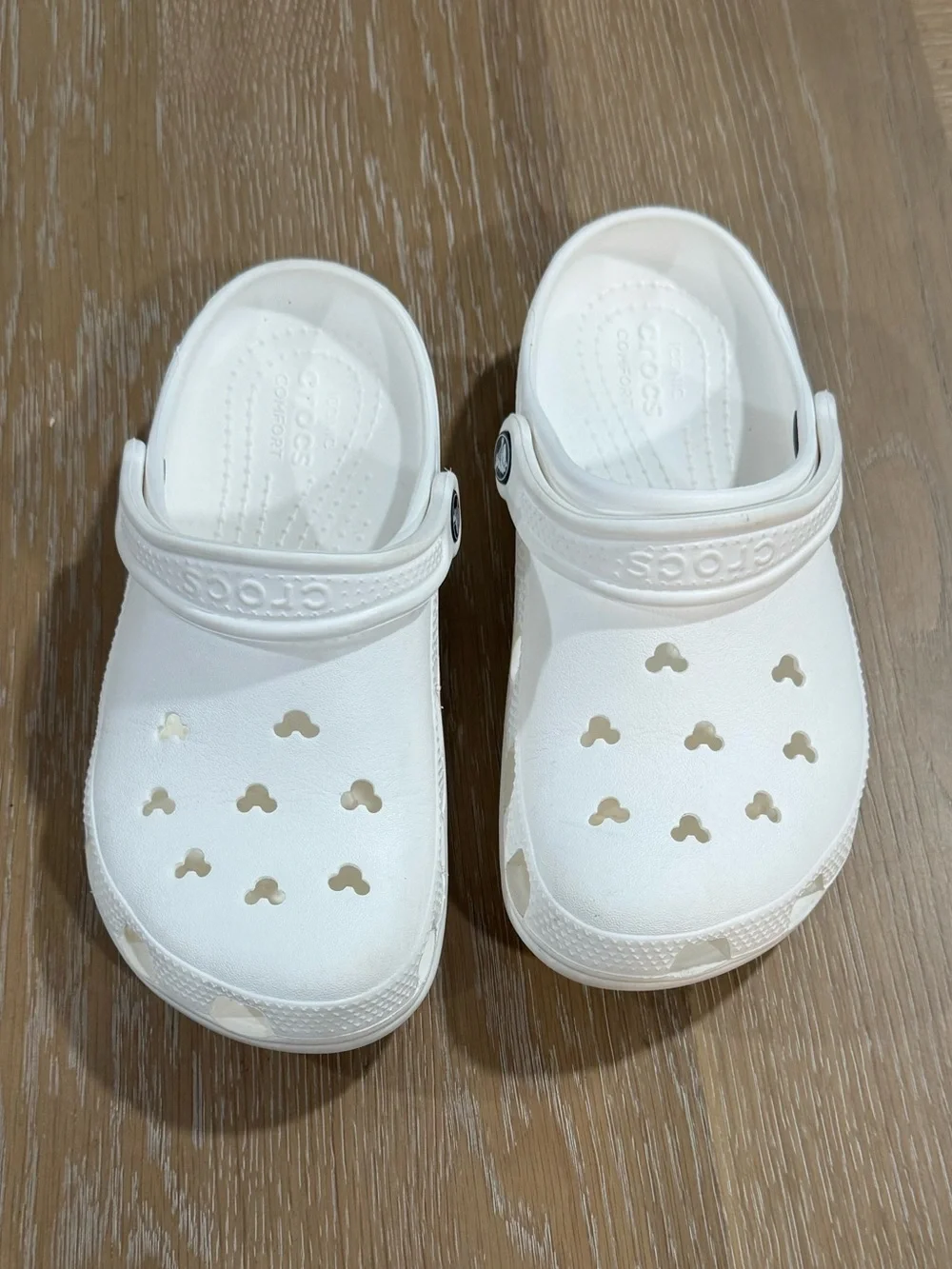 Crocs Classic Clog with Mickey Cutouts - White Women’s 5 Men’s 7 Big Kid 3.5